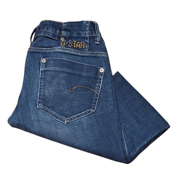G-STAR RAW Midge Straight 5 Pocket Adjustable Waist Jeans Womens 28x32 Durable - Picture 3 of 13